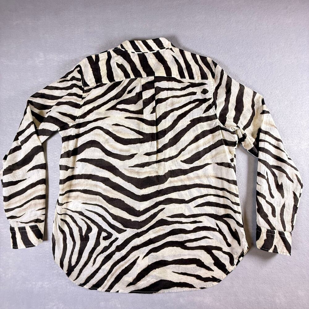 Lauren Ralph Lauren zebra print button down - cotton lightweight safari size XL - Picture 6 of 6